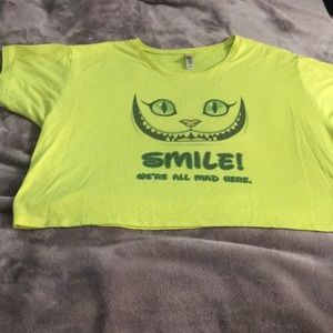 Custom design Cheshire Cat flowy cropped top